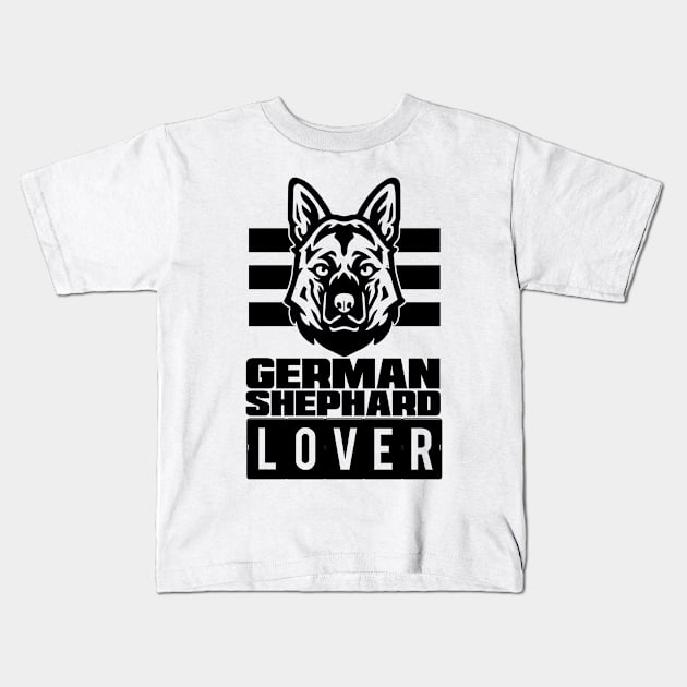 German Shepard Lover (Black) Kids T-Shirt by helloshirts